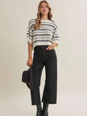 Cotton Linen Ankle Pants with Pockets Size Small